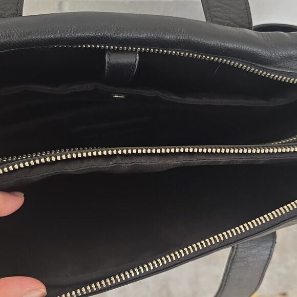 Coach Hamilton Black Leather Briefcase Padded Solid F54804 - Picture 13 of 16